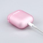 Wholesale Premium TPU Cover and Skin for Apple Airpods Charging Case with Hook Clip (Pink)